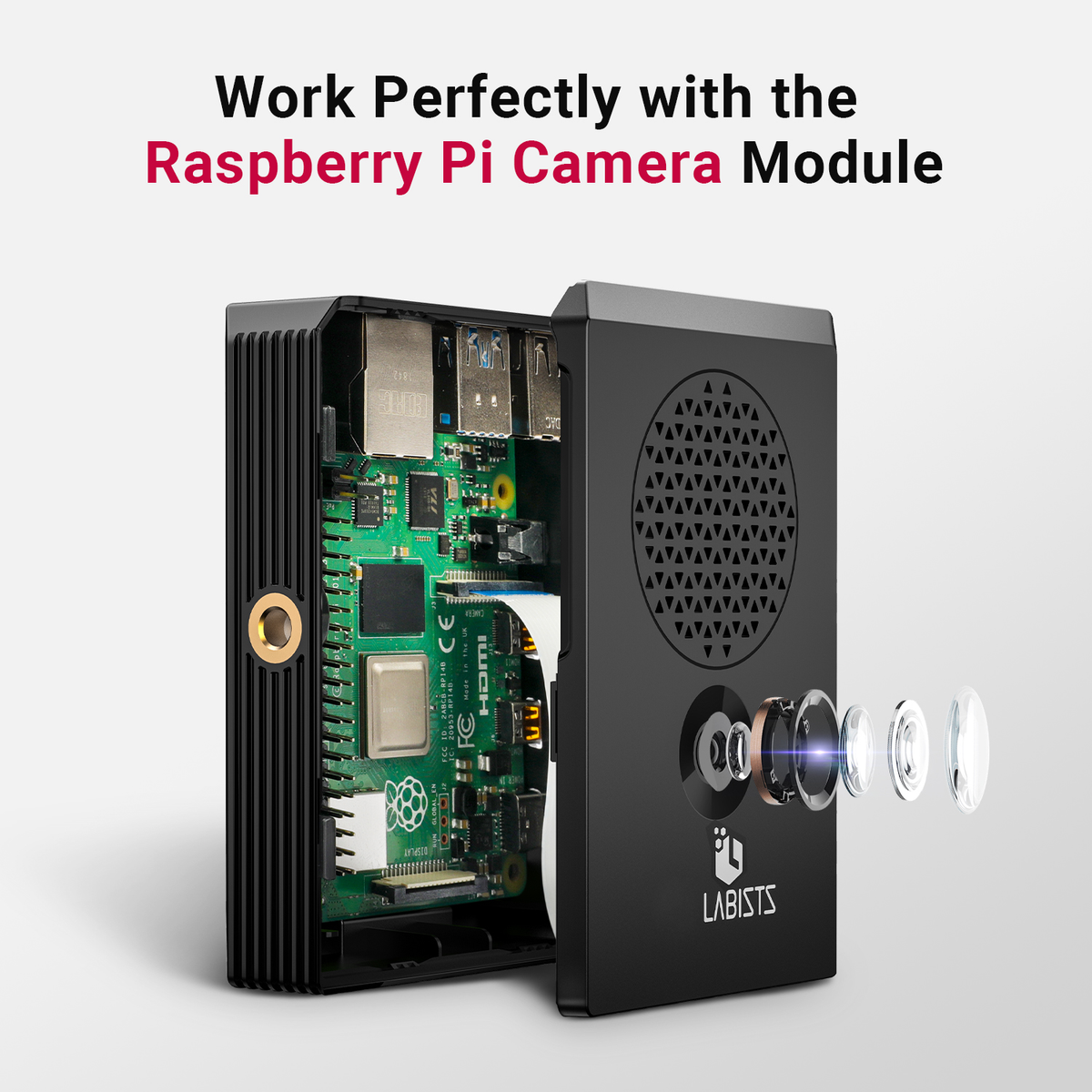 Raspberry Pi 4 Case works with Pi 4B and Camera Module