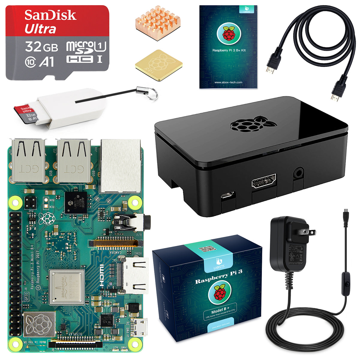 LABISTS Raspberry Pi 3 B+ Board Complete Starter Kit - 32GB Edition